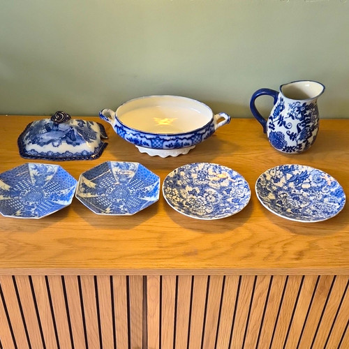Antique mismatched blue - antique,