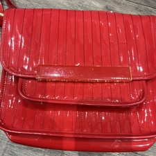 Ted Baker Women's Red Patent Shoulder Bag Medium with Magnetic Logo, Lined