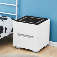 White Bedside Table 2 Drawers