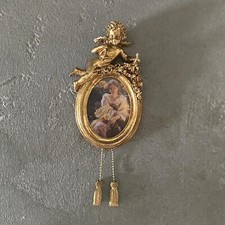 Picture Frame Photo Frame Cherub Statue Floral Embossed Tabletop Wall Mounting