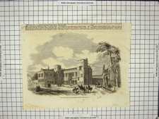Original Old Antique Print 1862 New School Buildings Eton College London 19th