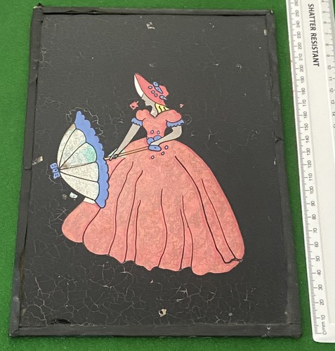 Vintage foil art reverse glass - art,
