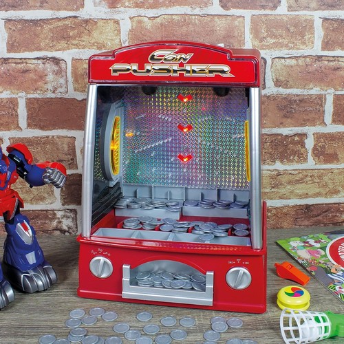 Red arcade coin pusher game - red,