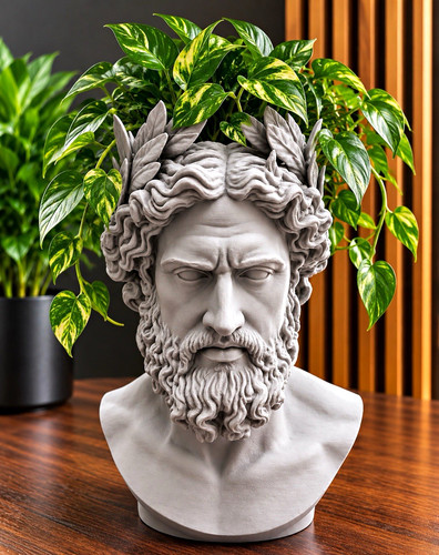 Roman bust head - head, pot