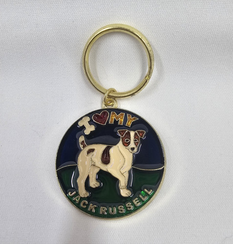 Jack russell dog - enamel, metal