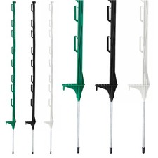4ft Electric Fence Poly Posts Event Horse Paddock Tape Stake White Black Green