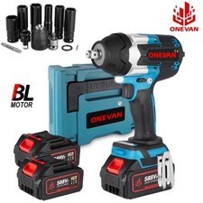 1800Nm 1/2" Cordless Electric Impact Wrench Drill Gun Ratchet Driver 2 Battery