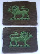 Pair of Herefordshire Regiment WW2 cloth formation signs Patches. Very Scarce