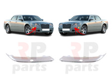 FOR CHRYSLER 300C 05-11 FRONT BUMPER CHROME TRIM WITH WASHER HOLE PAIR SET