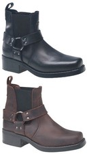 Mens Leather Biker Boots