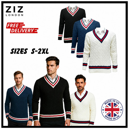 Mens cable knit cricket - cable,