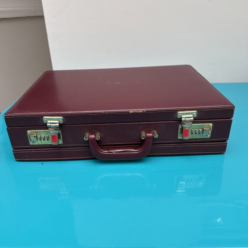 Vintage leather briefcase - leather, –