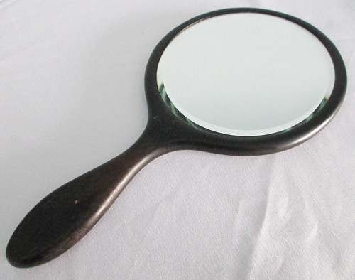 Antique hand mirror ebony - antique,
