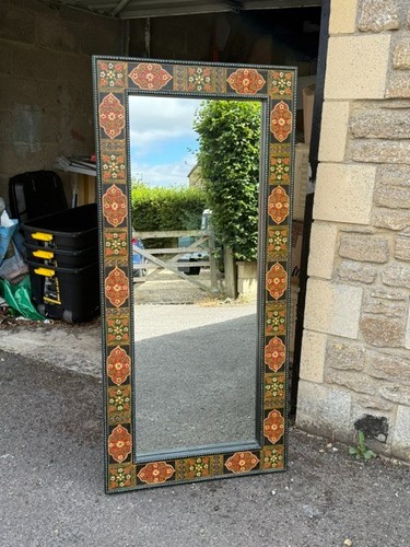 Large mirror hand painted - large, hand-painted