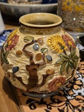 H J Wood Vintage Indian Tree Small Vase Hand Painted