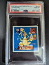1996 AMADA POKEMON JAPANESE #006 CHARIZARD STICKER COLLECTION PSA8