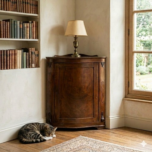 Antique corner cupboard walnut - corner,