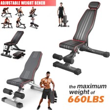 Adjustable Sit Up Weight Bench Foldable Strength Training Flat Incline Decline