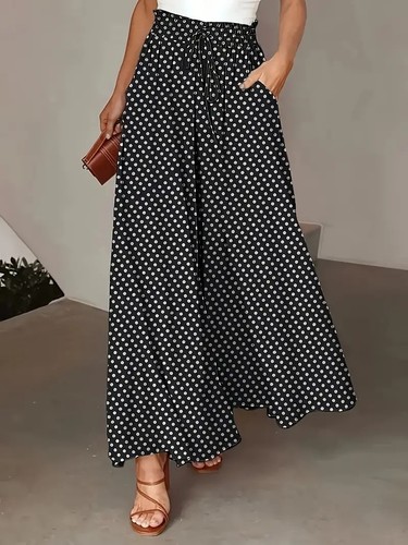 Women palazzo trousers elastic - women,