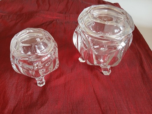 Vintage chippendale glass pots - glass,