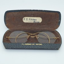 9ct Gold Pince-nez Glasses/Spectacles F A Bateman Ltd Case