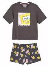 Ladies Pyjamas SPONGEBOB SQUAREPANTS Woman 18/20 T-Shirt Shorts PJs Primark