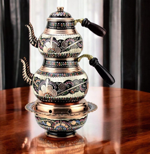 Traditional copper teapot tea - traditional,