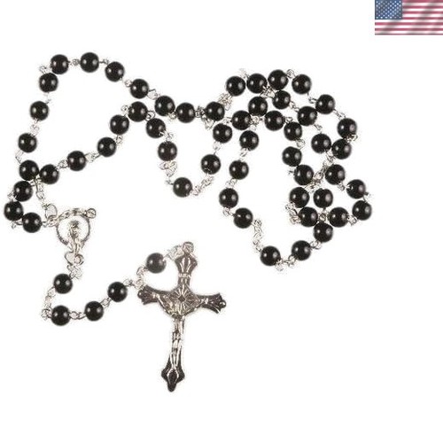 Sophisticated black rosary - sophisticated,