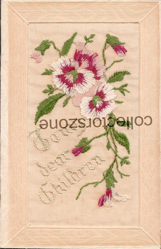 Ww1 silk postcard dear - silk,