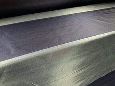 Taffeta Faux Silk Fabric, Per Metre - Broad Stripe - Navy & Steel Blue