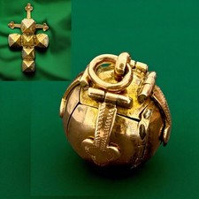 Vintage Masonic Opening Orb/Cross Pendant - Masonic Symbols - 9ct Gold & Silver