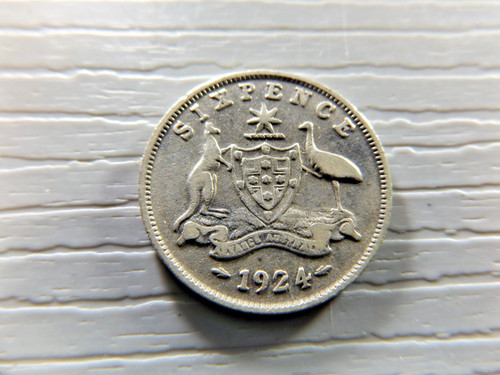 Australian 1924 six pence - australian,