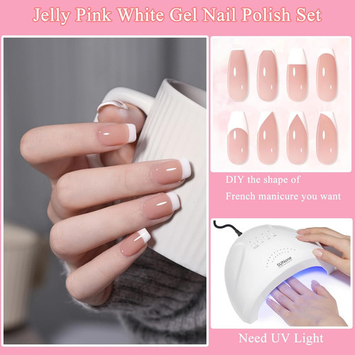 French manicure gel - french,