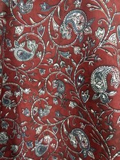 Block Printed Fabric Burgundy