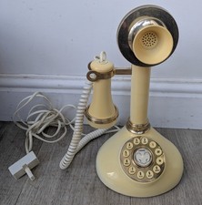 Vintage Betacom  Speakeasy Beige Candlestick Push Button Telephone Retro Tech
