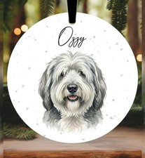 Old english sheepdog christmas - english,