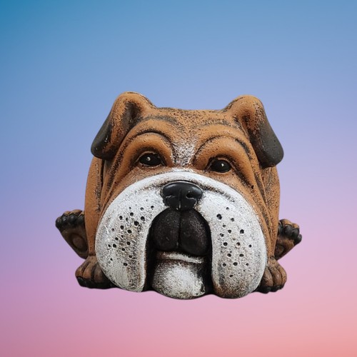 English bulldog planter resin - english,