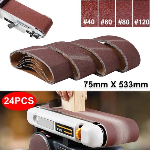 24x sanding belts 75x533mm - sanding,