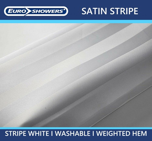 White satin stripe shower - stripe,