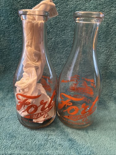Vintage quart milk bottle fort - quart,