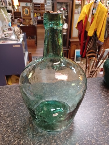 Antique green wine jug - antique,