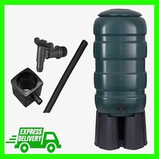 250L Extra Large Traditional Garden Water Butt Barrel With Stand Diverter & Tap