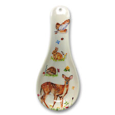 Woodland Wildlife Animals Melamine Spoon Rest Kitchen Tool Tableware Watercolour