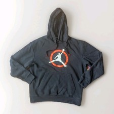 NIKE AIR JORDAN FLIGHT CLUB BLACK HOODIE Sport Pullover Jumper Mens Size Medium 