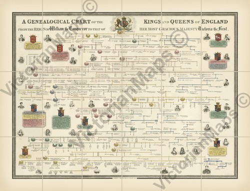 Antique genealogical chart - genealogical,