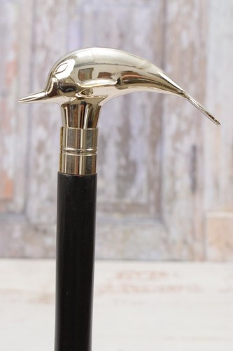 Vintage solid brass dolphin - brass,