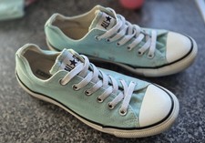 Aqua Blue Converse Low Top Lace Up Trainers Pumps Size 5