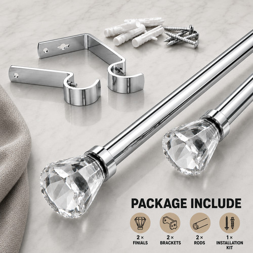 Extendable metal curtain pole - metal,