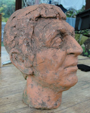  Terracotta Clay Man Head Bust