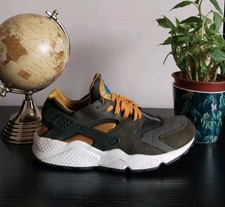 Nike Air Huarache Khaki Yellow White UK 9.5 Great Condition